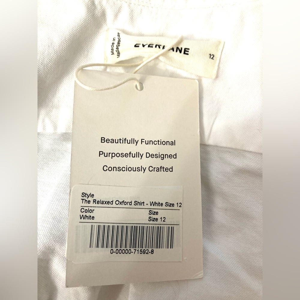Everlane The Relaxed Oxford Shirt In White Size 12 - Picture 11 of 15